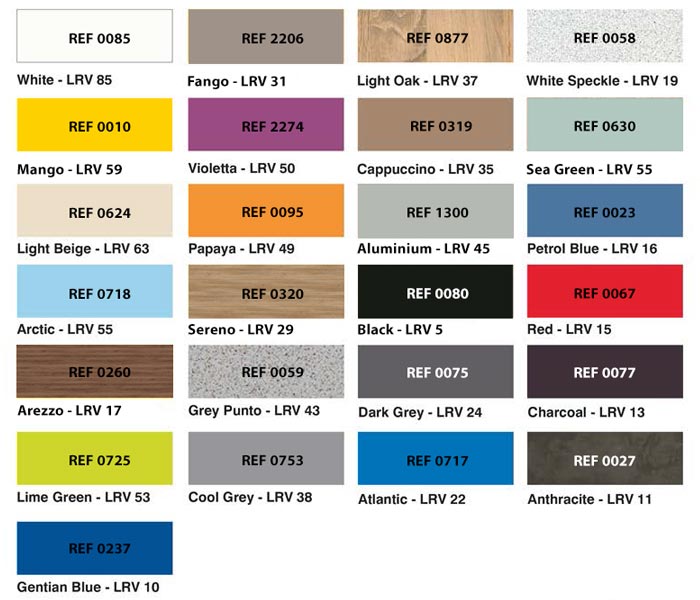 Gallery Glass Paint Color Chart